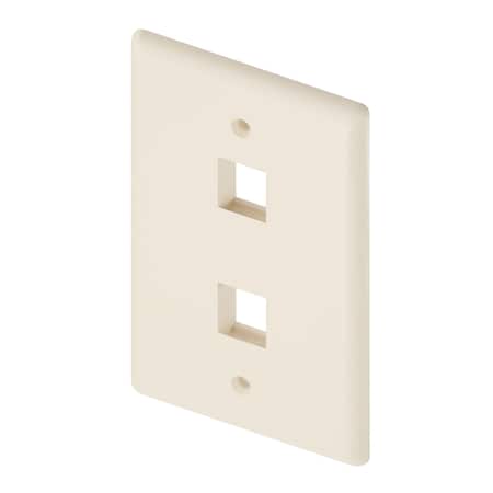 Unc Group 2Port Wall Plate, Single Gang, Ivory WP-2P-IVY